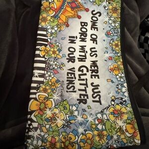 Colorful Glitter Quote Pouch